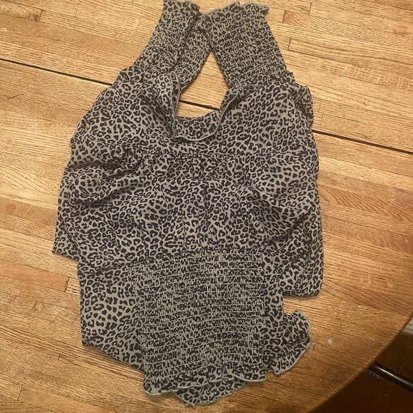 Free People Blue Cheetah Work Top - Picture 4 of 5